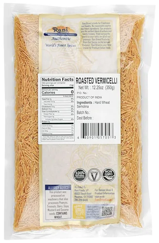 Miniatura 3 de Fideos asados Rani (fideos de trigo tostado) 12.25 onzas (12.35 oz), paquete de 6 ~ Todo natural Vegano Sin OMG Origen indio