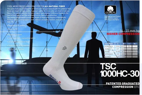 Miniatura 2 de Travelsox, Calcetines graduados de compresión y caminar, canal de enfriamiento para soporte de arco plantar, TSC1000HC, pares