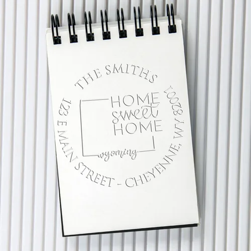 Miniatura 243 de Sello en relieve de dirección personalizado para nuevos propietarios de viviendas, sello redondo de 1-5/8 para dirección de casa, estampado