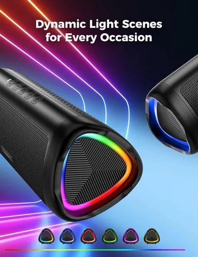 Miniatura 3 de Altavoz Bluetooth, sonido HD de 20 W, inalámbrico portátil, IPX5 impermeable, hasta 24 horas de reproducción, emparejamiento TWS, para hogar