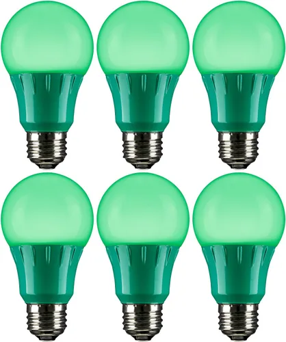 Miniatura 20 de Sunlite 40452 - Foco de luz LED de color A19, 3 W (equivalente a 25 W), base mediana E26, no regulable, certificación UL, decoración de fiestas