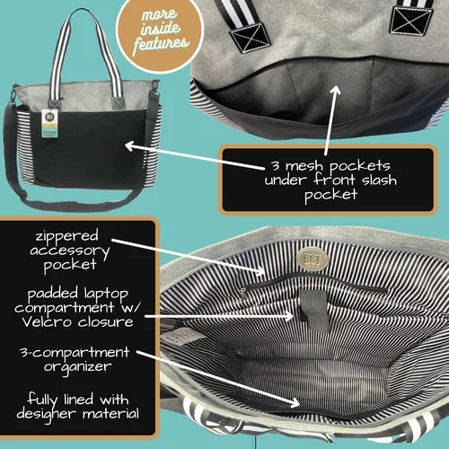 Miniatura 71 de Brooke & Jess Designs Teacher Tote Bag for Work - Teacher Handbag Gifts for Women, Teacher Bag Best Teacher Appreciation Gift