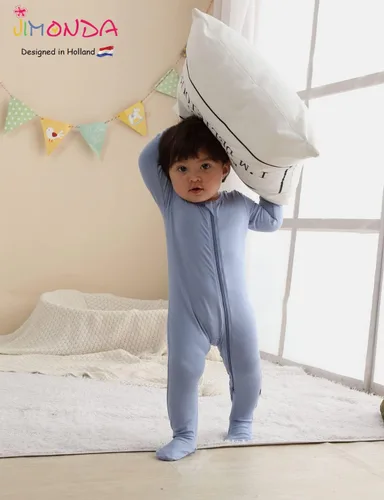 Miniatura 7 de Jimonda Pijama de bambú, pies unisex de una sola pieza, cierre de cremallera de 2 vías