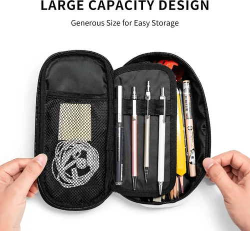 Miniatura 2 de Estuche de lápices de estilo camuflaje para niños y adultos, caja de lápices azul para niños, hombres, niñas y mujeres, bolsa de almacenamiento