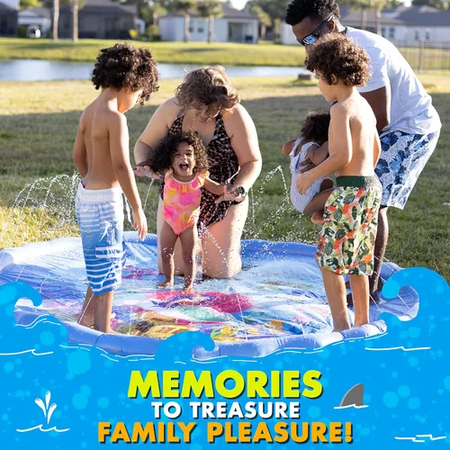 Miniatura 5 de SplashEZ Almohadilla de salpicaduras extra grande de 89 pulgadas para niños y perros, grandes juguetes al aire libre para niños pequeños de 1 a 3