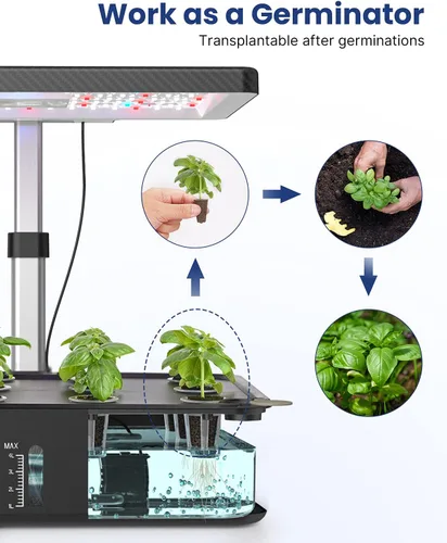 Miniatura 6 de iDOO Kit de sistema de cultivo hidropónico de 12 vainas, regalos de Navidad para mujeres y madres, jardín de hierbas interior con luz de cultivo LED