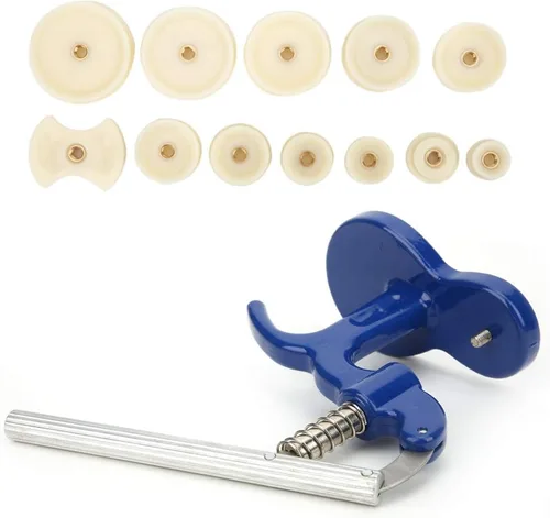 Miniatura 2 de Set de prensa de reloj profesional kit de reparación de reloj kit de herramientas de reparación con 12 piezas de troqueles azul