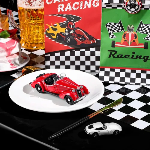 Miniatura 5 de Irenare 3 manteles para fiesta de cumpleaños de coche, decoraciones para fiesta de carreras, mantel de carretera, cubierta de mesa para pista