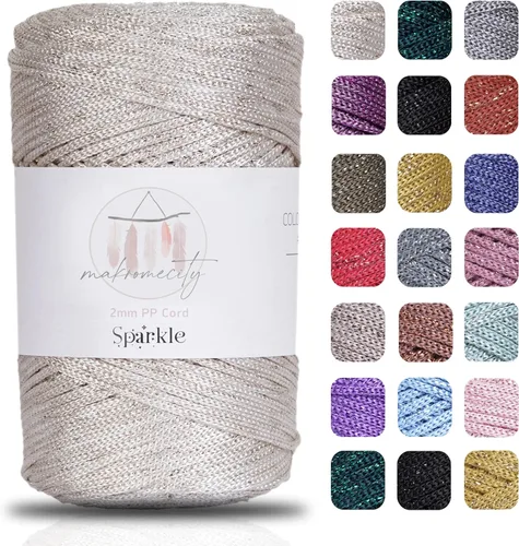 Miniatura 42 de Makromecity, 2 carretes de cordón de macramé de poliéster de 2 mm x 250 yardas (750 pies) de 2 mm de cordón de polipropileno para macramé, ideal