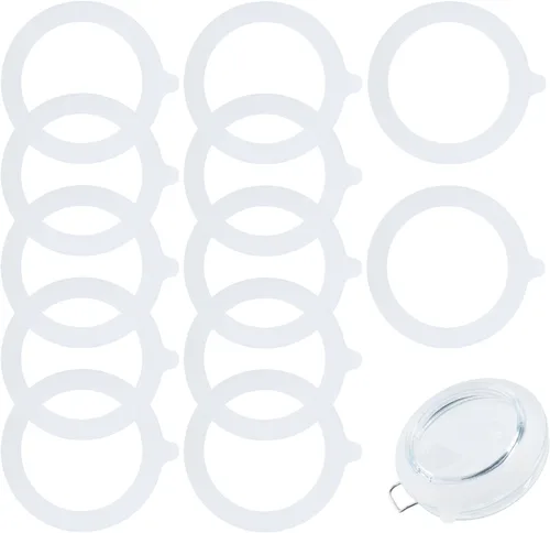 12 piezas de sellos de goma para frascos de vidrio, anillos de sellado de silicona herméticos y a prueba de fugas para frascos masón, elásticos y se