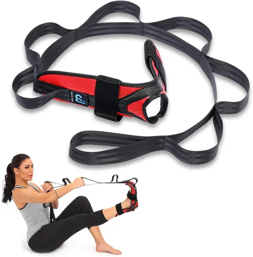 Miniatura 8 de Estirador de Pie y Pantorrilla para Fascitis Plantar, Tendonitis de Aquiles, Espolones de Talón, Pie Caído. Correa de Estiramiento de Yoga para Negro