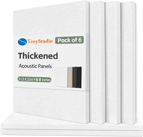 Miniatura 12 de TroyStudio - Panel acústico de 15.74 x 11.81 x 0.47 pulgadas, 6 unidades, densa insonorización y panel de absorción de sonido, tratamiento acústico