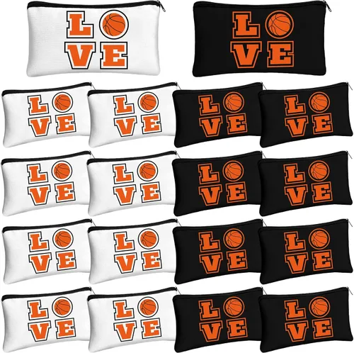 Miniatura 7 de Moukeren 18 piezas de regalos de baloncesto para mujeres y niñas, bolsa de maquillaje de baloncesto, accesorios divertidos, bolsas de viaje