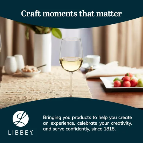 Miniatura 6 de Libbey Vina Juego de 6 copas de vino blanco, 540 ml elegantes, copas de lujo para beber, copas de vino con tallo para bodas, cumpleaños, fiestas