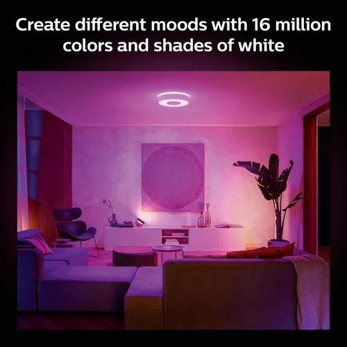 Miniatura 8 de Philips Hue Infuse - Lámpara de techo mediana, color blanco, luz LED inteligente que cambia de color, color blanco, 1 paquete, control