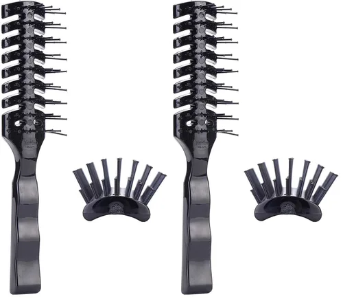 Miniatura 6 de Cepillo de pelo ventilado para hombre para secado con secado, cepillo antiestático para peinar cabello fino, rizado, ondulado, húmedo o seco