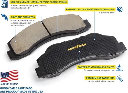 Miniatura 3 de Goodyear Brakes GYD1592 Pastillas de freno delanteras de cerámica prémium para Nissan March 19-12, Micra 19-15, Note 19-14, Versa 19-13, Versa