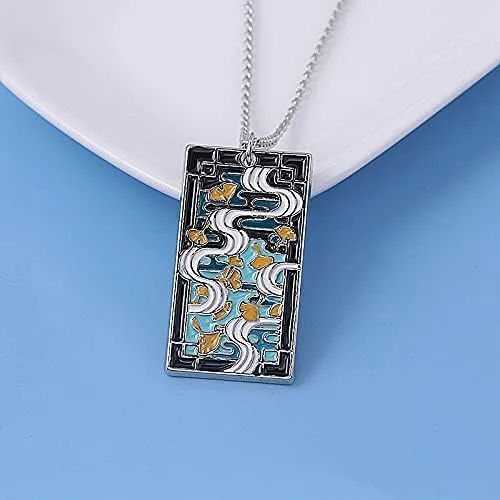 Miniatura 2 de Dije y collar de Tanjiro del anime Demon Slayer Collar de Kimetsu no Yaiba de Hanafuda joyería de cosplay para mujeres y niñas