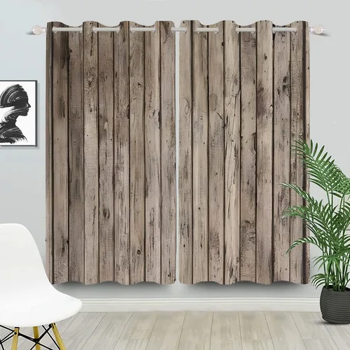 Miniatura 78 de Cortinas rústicas para ventana de puerta de granero, puerta de madera gris, puerta de garaje, tratamiento de ventana para sala de estar, dormitorio
