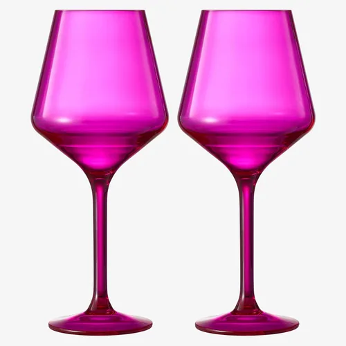 Copas de vino de color rosa intenso irrompibles, flotantes para piscina, juego de 2 unidades, vasos Tritan, color magenta irrompible y rosa rubor