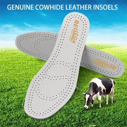 Miniatura 4 de Bellcon - Plantillas de cuero para hombres, inserciones de cuero fino para botas de hombre, almohadillas de zapatos de longitud completa con carbono