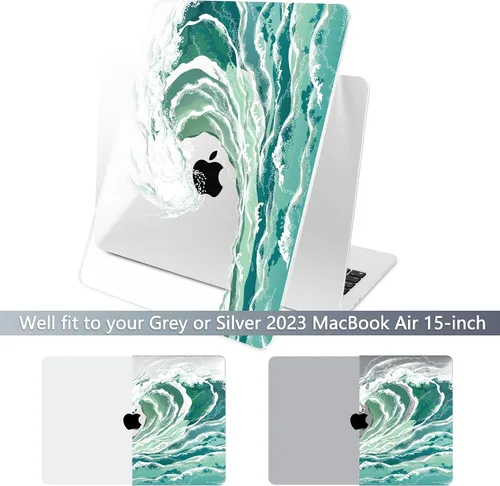Miniatura 3 de Batianda Estuche Premium para Nuevo MacBook Air de 15 Pulgadas 2025 M4 2024 2023 con Chip M3 M2 Modelo A3241/A3114/A2941, Estuche Protector de Olas