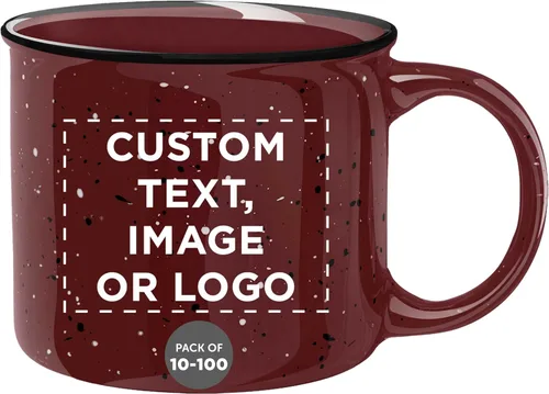 Miniatura 10 de DISCOUNT PROMOS Tazas de café personalizadas de cerámica para fogata, 13 onzas, juego de 10/50/100, paquete personalizado a granel, perfecto