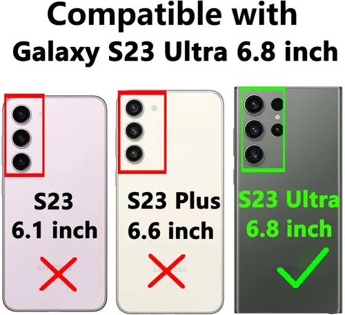 Miniatura 2 de Funda para S23 Ultra, con cubierta para cámara, [grado militar] 16 pies. Funda probada contra caídas con funda protectora magnética para Galaxy S23