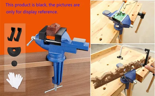 Miniatura 8 de Tornillo de mesa Home Vise - Tornillo de banco con abrazadera, 3.0" negro
