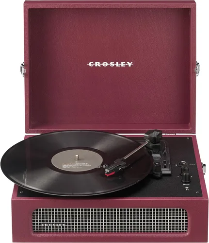 Miniatura 16 de Crosley CR8017B-BU Voyager - Tocadiscos portátil clásico de vinilo con Bluetooth de entrada/salida y altavoces integrados, color burdeos Borgoña