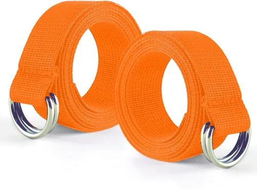 Miniatura 10 de Cinturón de fútbol web con dos anillos en D de acero inoxidable de 52 pies, cinturón para hombres, mujeres, niños, jóvenes, niños y niñas