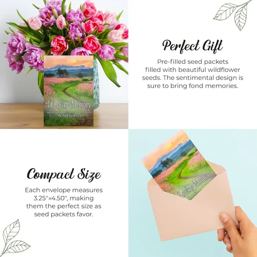 Miniatura 4 de Pack of 25 Pre-Filled Seed Mix Packet Wildflowers Plant for Funerals, Memorial Services in Loving Memory Flower Path Also Serves Thank You