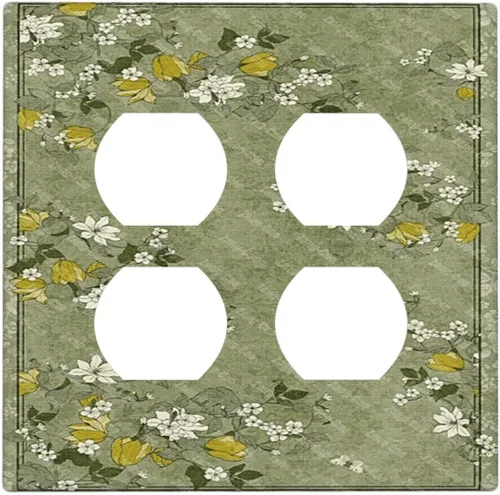 Miniatura 280 de Decorative Outlet Covers Blue Background White Cat Daisy Floral 2-Gang 1-Gang Wall Plate Single Toggle/Rocker Farmhouse Style Light Switch Covers