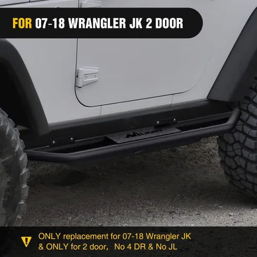 Miniatura 5 de Nilight Estribos para Wrangler JK 2007-2018 y Unlimited de 2 puertas, sistema de doble viga mejorado, escalón lateral, antideslizante, texturizado
