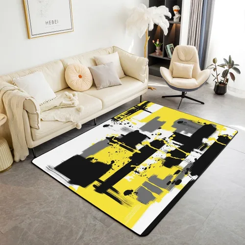 Miniatura 15 de Feelyou Tapete de interior de arte abstracto para niños y niñas, alfombra geométrica de 3 x 5 pulgadas, ultra suave, retro, circular, geométrica