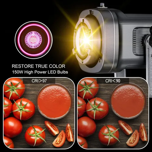 Miniatura 2 de GVM - Kit de luz de video RGB de 150 W, 2700 K ~ 7500 K, luz de video LED bicolor, kit de iluminación de estudio de fotografía con linterna softbox