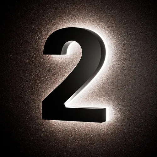 Números de casa retroiluminados de 5 pulgadas para exteriores, acero inoxidable, número de dirección de casa iluminado con LED, letreros de
