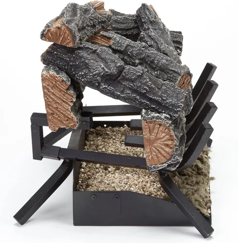 Miniatura 4 de HearthSense MO18HVL Juego de Troncos de Chimenea Ventilados de Gas Natural con Encendido por Cerilla, 45000 BTU, Calienta hasta 1650 Pies Cuadrados