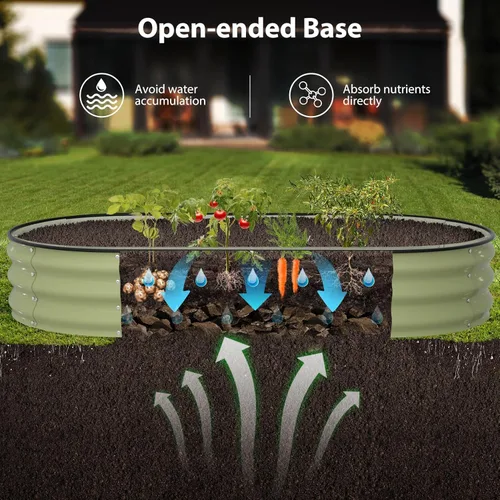 Miniatura 5 de Winpull Kit de Cama de Jardín Elevada, Caja de Plantación Galvanizada de 6 x 3 x 1 pies para Exteriores con Bordes de Seguridad, Camas Elevadas
