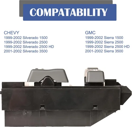 Miniatura 4 de Master - Interruptor de ventana eléctrica para lado del conductor compatible con Chevy Silverado GMC Sierra 1500 2500 2500HD 3500 1999-2002
