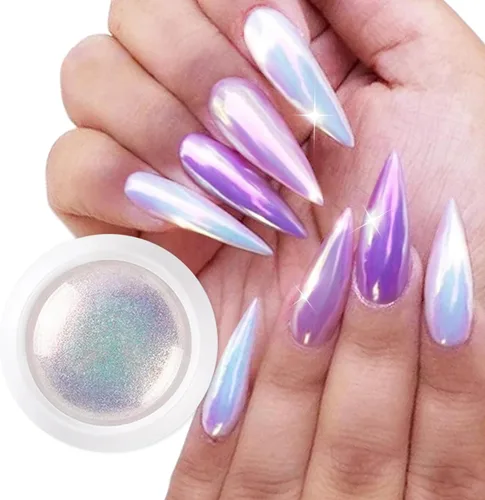 Miniatura 10 de Polvo de uñas cromado dorado para esmalte de uñas de gel, diseño holográfico metálico, efecto espejo dorado, polvo cromado para uñas, arte