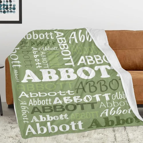 Miniatura 2 de Ships Next Day Custom Blanket with Name Personalized Throw Blanket for Baby Kid Customized Gifts for Dad, Mom, Grandpa, Grandma, Son, Daughter Algae