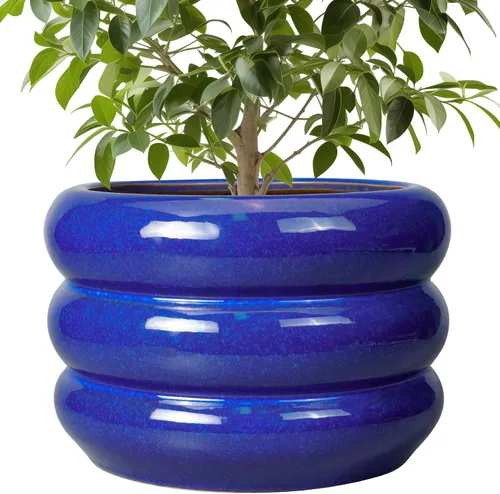 Miniatura 21 de Maceta de cerámica SQOWL para plantas de 8 pulgadas - Maceta de interior con orificio de drenaje para plantas de exterior, maceta floral moderna