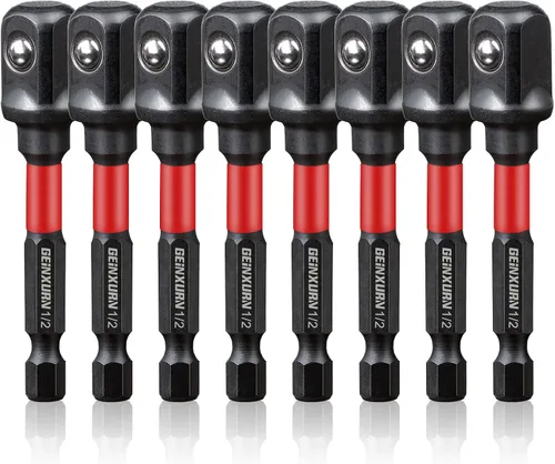 Miniatura 16 de Geinxurn Juego de adaptadores de enchufe de impacto de 6 piezas, punta cuadrada de 1/4 de pulgada, juego de broca de extensión de 6 pulgadas, adapta