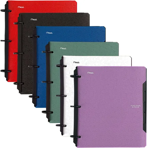 Miniatura 2 de Five Star Flex 29328 - Cuaderno recargable + aplicación de estudio, papel rayado universitario, anillos TechLock de 1 pulgada, bolsillos, pestañas