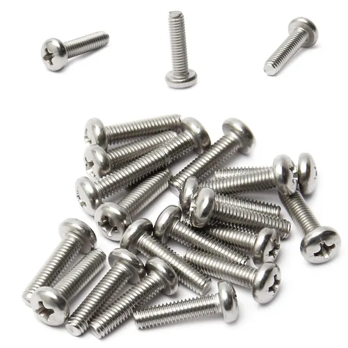 Miniatura 15 de Tornillos de máquina de jalar de perilla M4-0.028x0.197 in M4-0.028x0.197 in Tornillos de cabeza plana métrica Phillips Drive Tornillo de cabeza