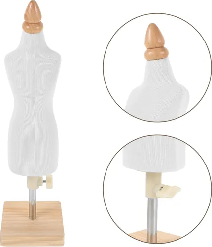Miniatura 8 de Sewing Mannequin Dress Form with Wooden Adjustable Stand for Beginners Fashion Design and Doll Clothes Making Practice