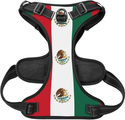 Miniatura 2 de Arnés para perro con bandera de México, chaleco acolchado suave para perros, chaleco ajustable para perros pequeños, medianos y grandes