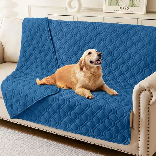 Miniatura 10 de hyha Manta impermeable para perros, manta reversible para cama de mascotas, funda suave para sofá/sillón lavable para perros, fundas impermeables