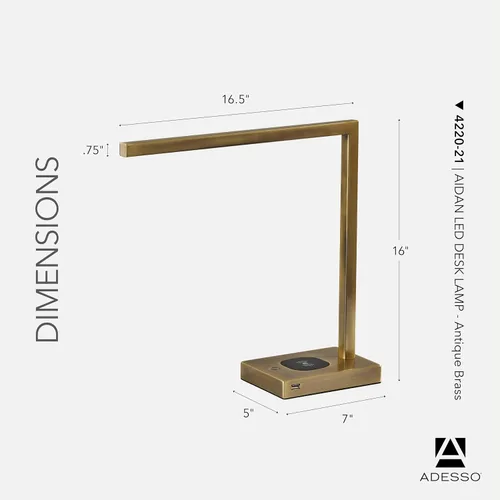 Miniatura 5 de Adesso Aidan AdessoCharge - Lámpara de escritorio con carga inalámbrica LED